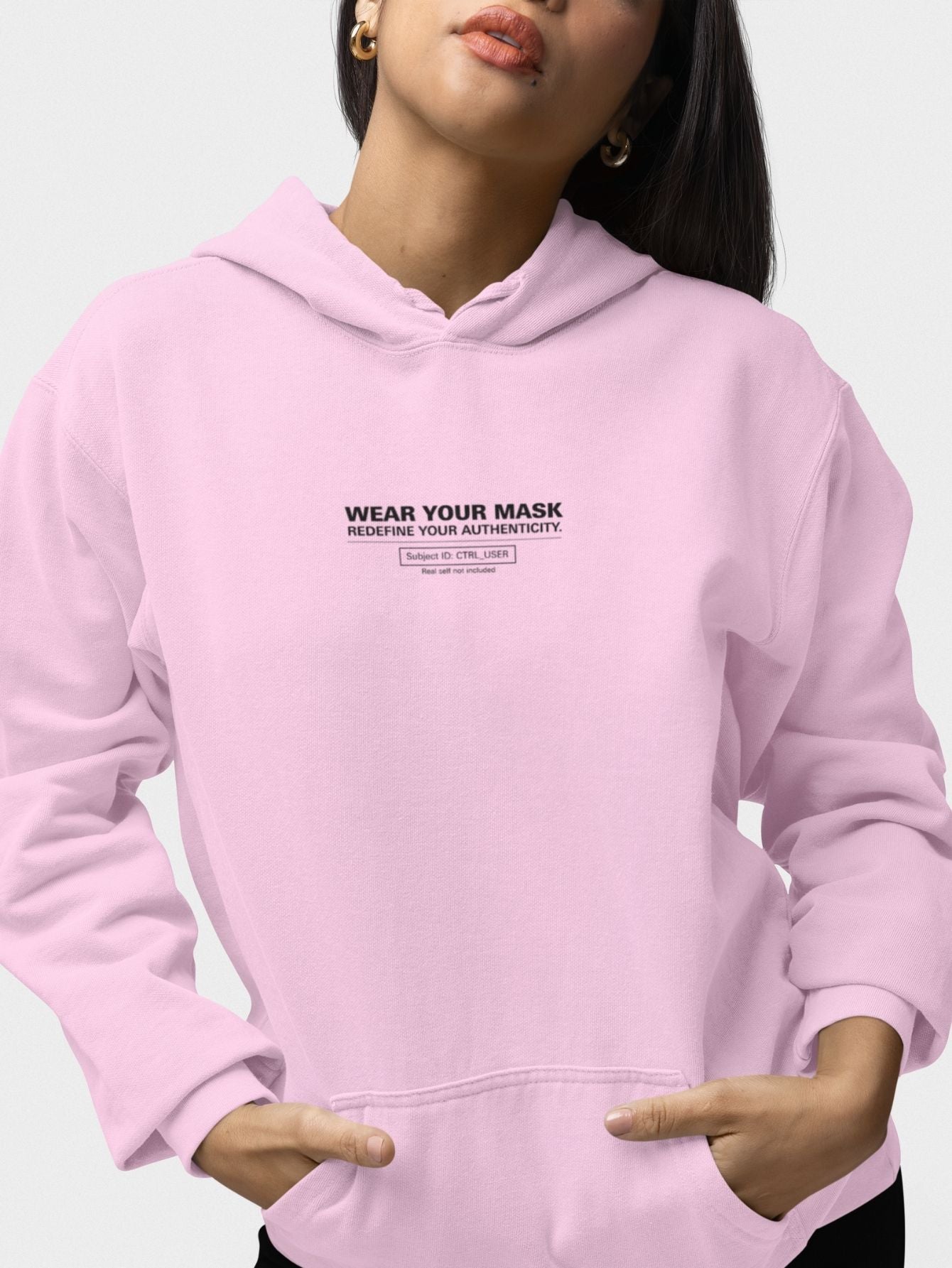Moletom Canguru Feminina Estampa Authenticity Malha Premium Rosa