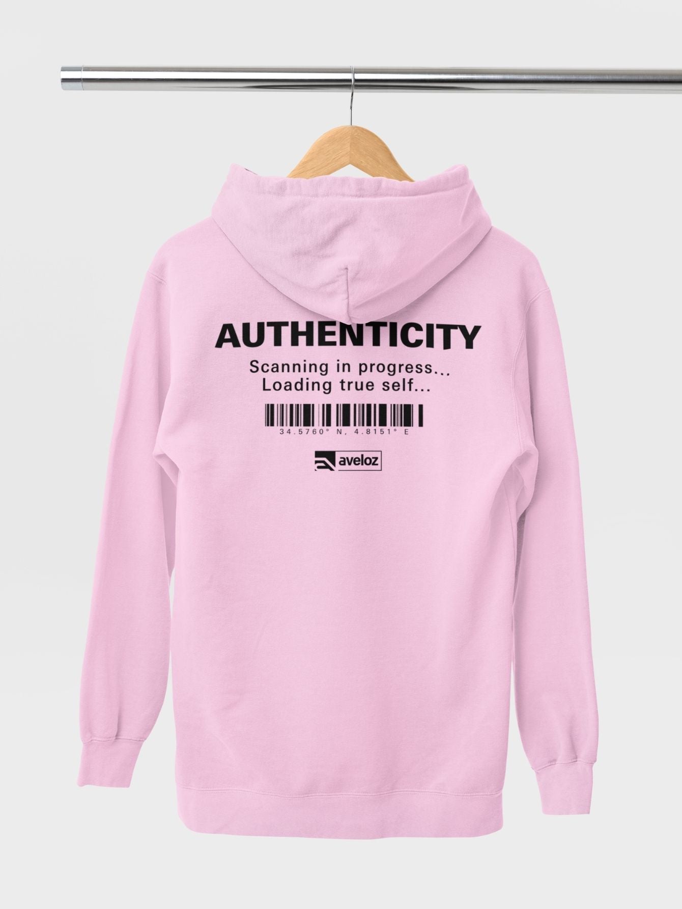 Moletom Canguru Masculino Estampa Authenticity Malha Premium Rosa