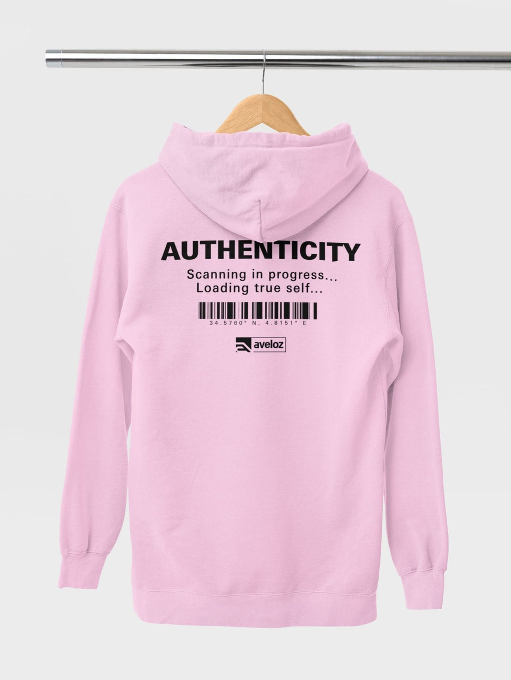 Moletom Canguru Feminina Estampa Authenticity Malha Premium Rosa
