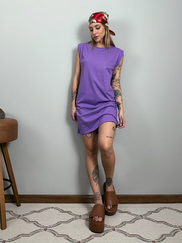 Vestido Aveloz Camisetão Muscle Tee Regata Roxa