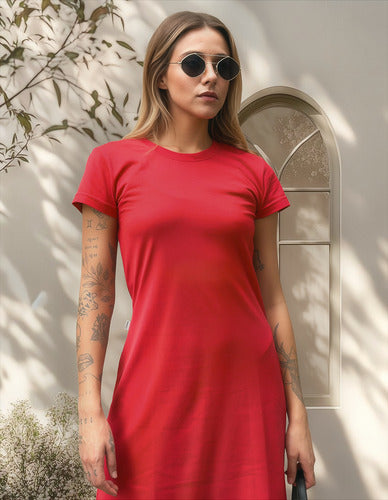 Vestido T-shirt Camisetão Aveloz Vermelho