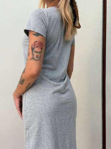 Vestido T-shirt Camisetão Aveloz Cinza Mescla