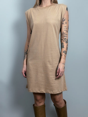 Vestido Aveloz Camisetão Muscle Tee Regata Caramelo