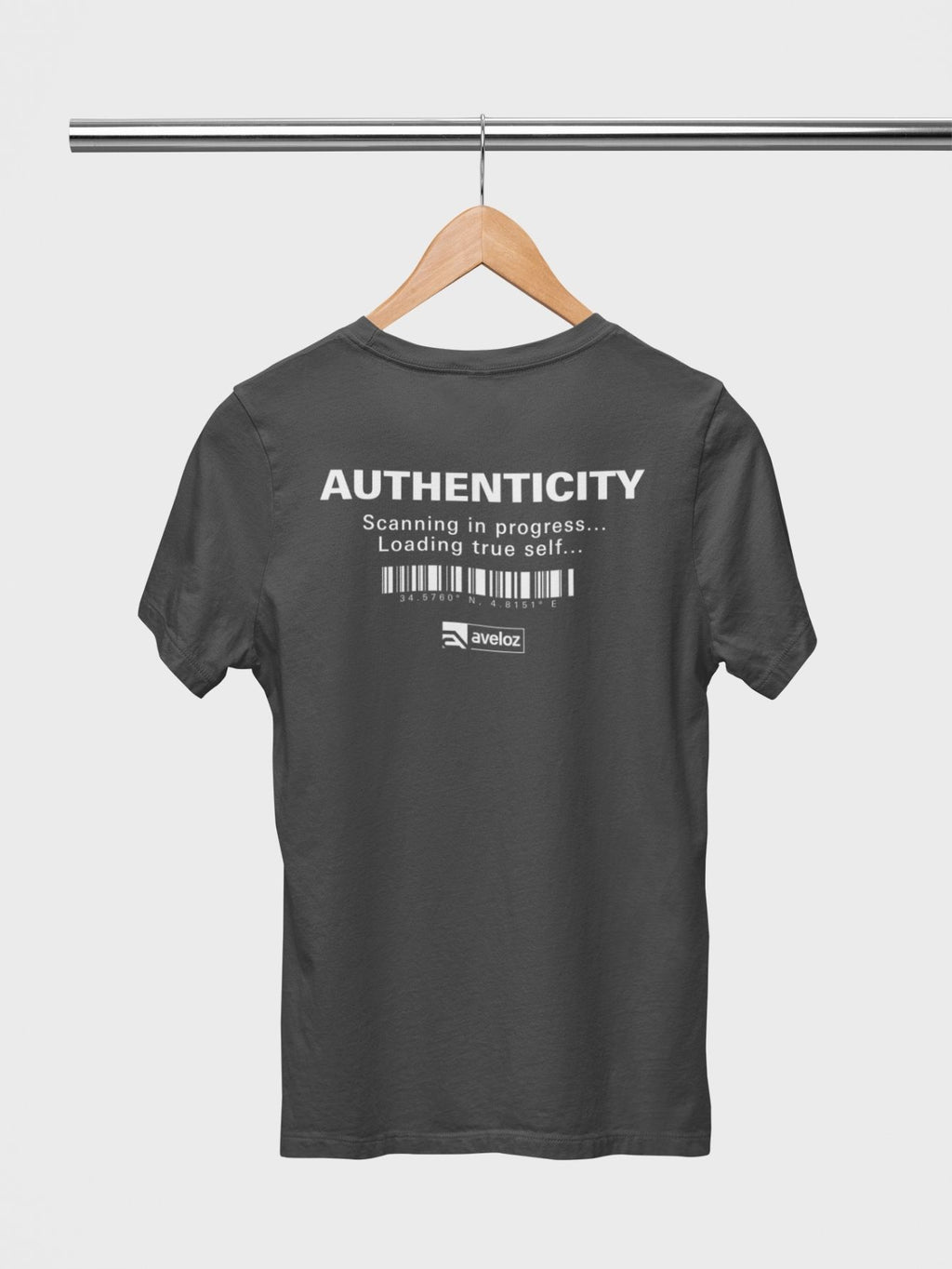 Camiseta Aveloz Masculino Authenticity Confortável 100% Algodão Cinza escuro