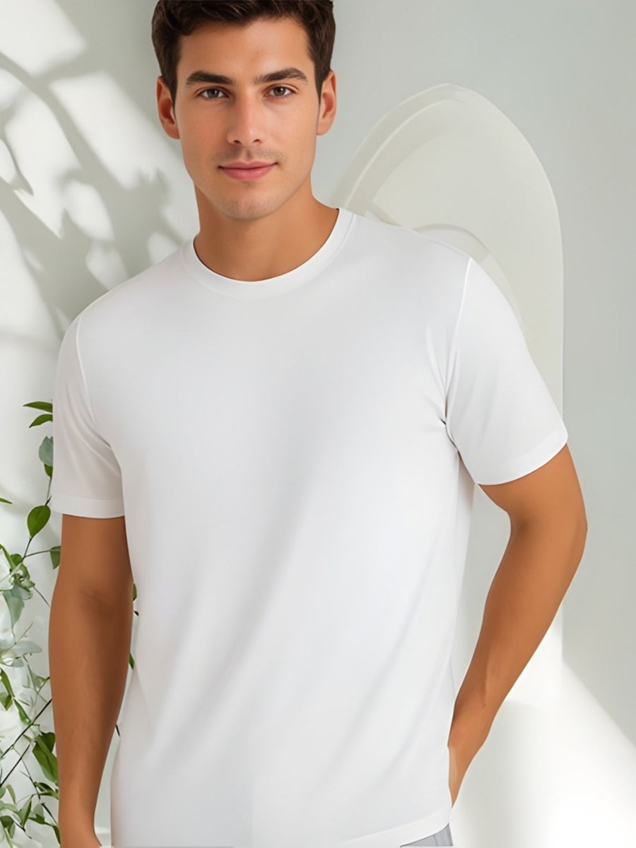 Camiseta Masculina Algodão Básica Branca