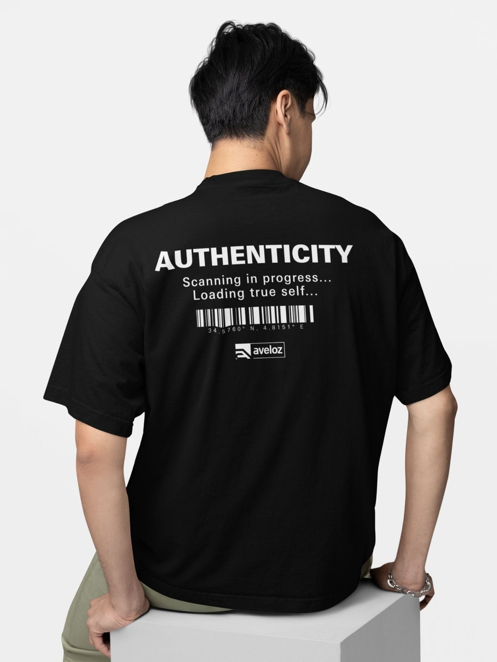 Camiseta Oversized Masculino Estampada Authenticity Streetwear Premium Preto