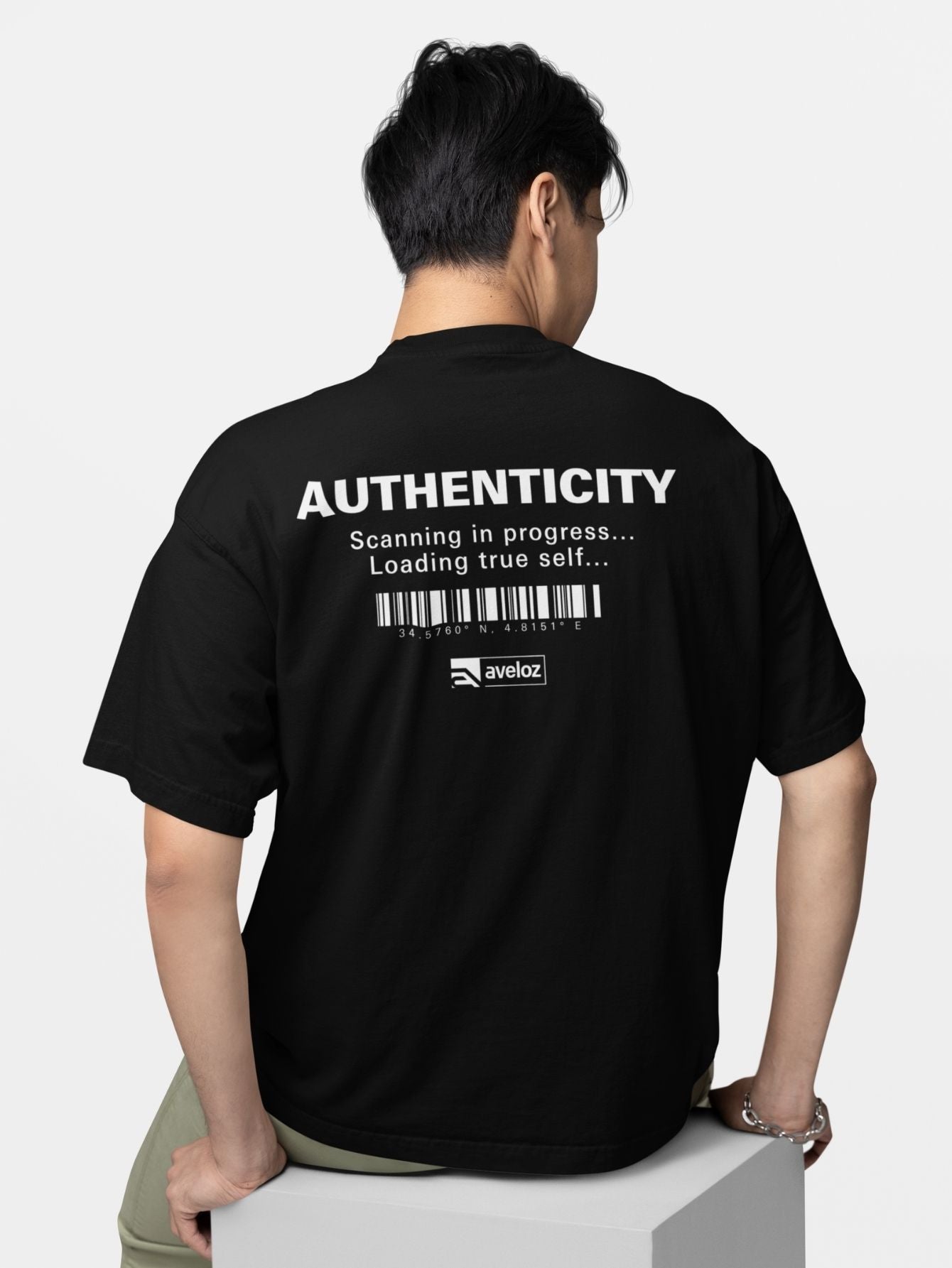 Camiseta Oversized Masculino Estampada Authenticity Streetwear Premium Preto