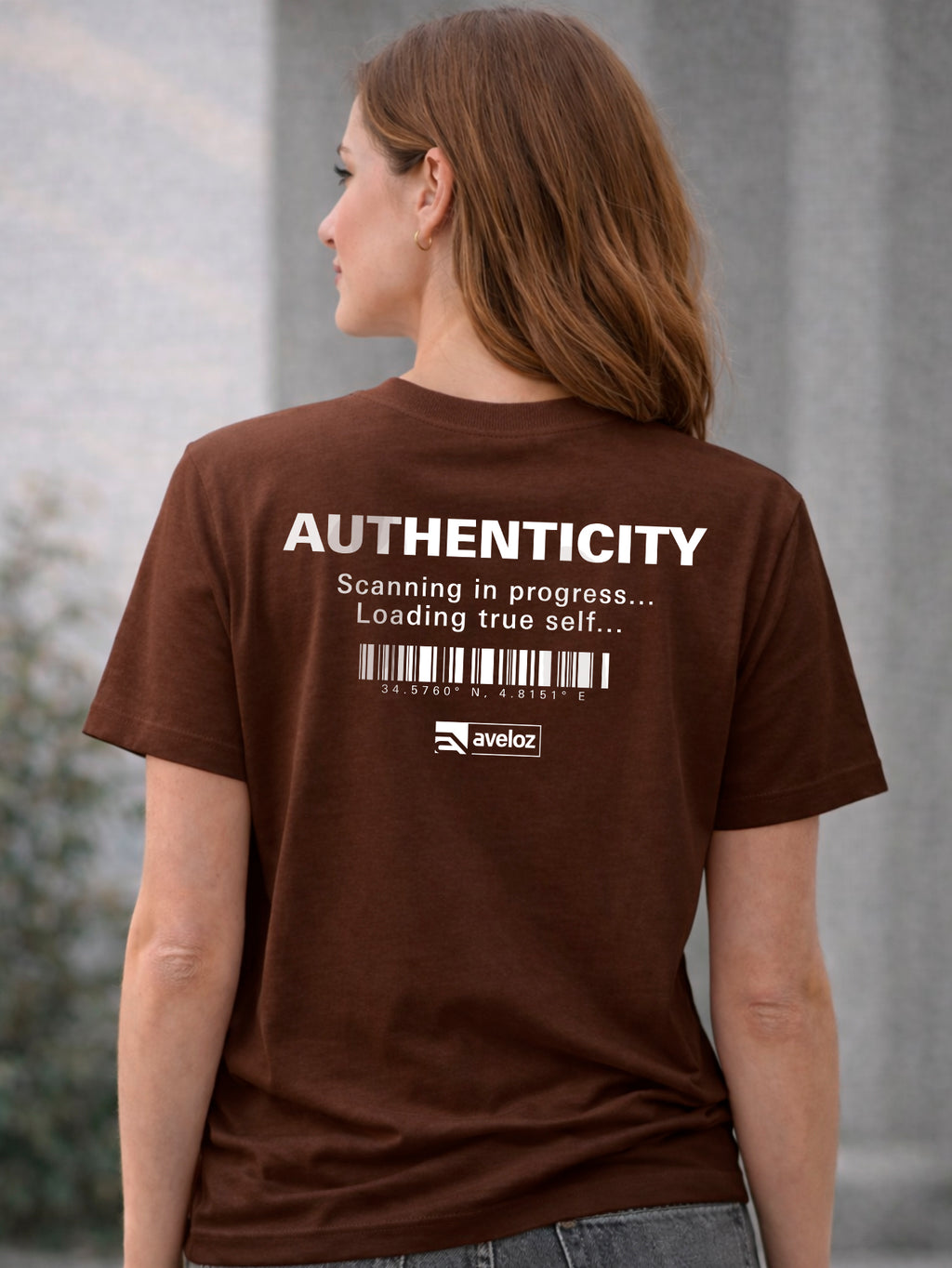 Camiseta Aveloz Feminina Authenticity Confortável 100% Algodão Marrom