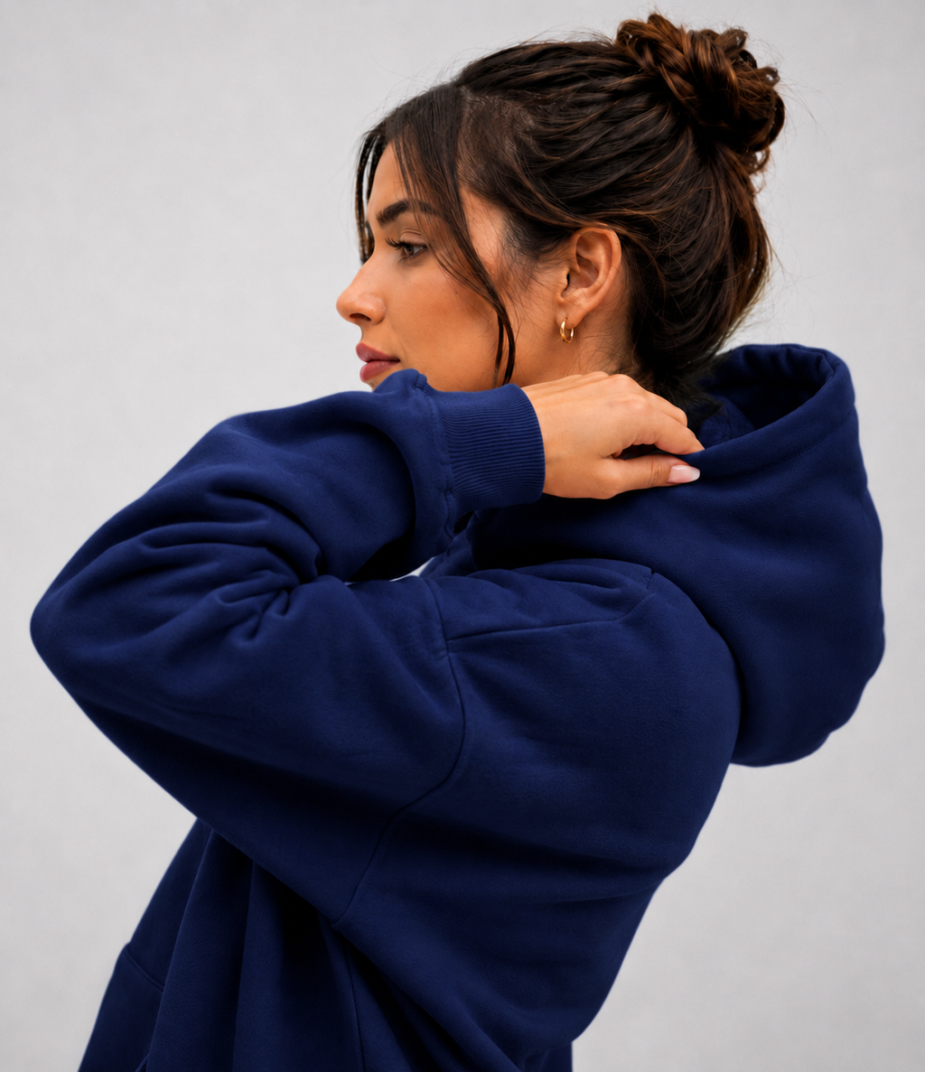 Moletom Feminino Aveloz Canguru Básico Azul Marinho