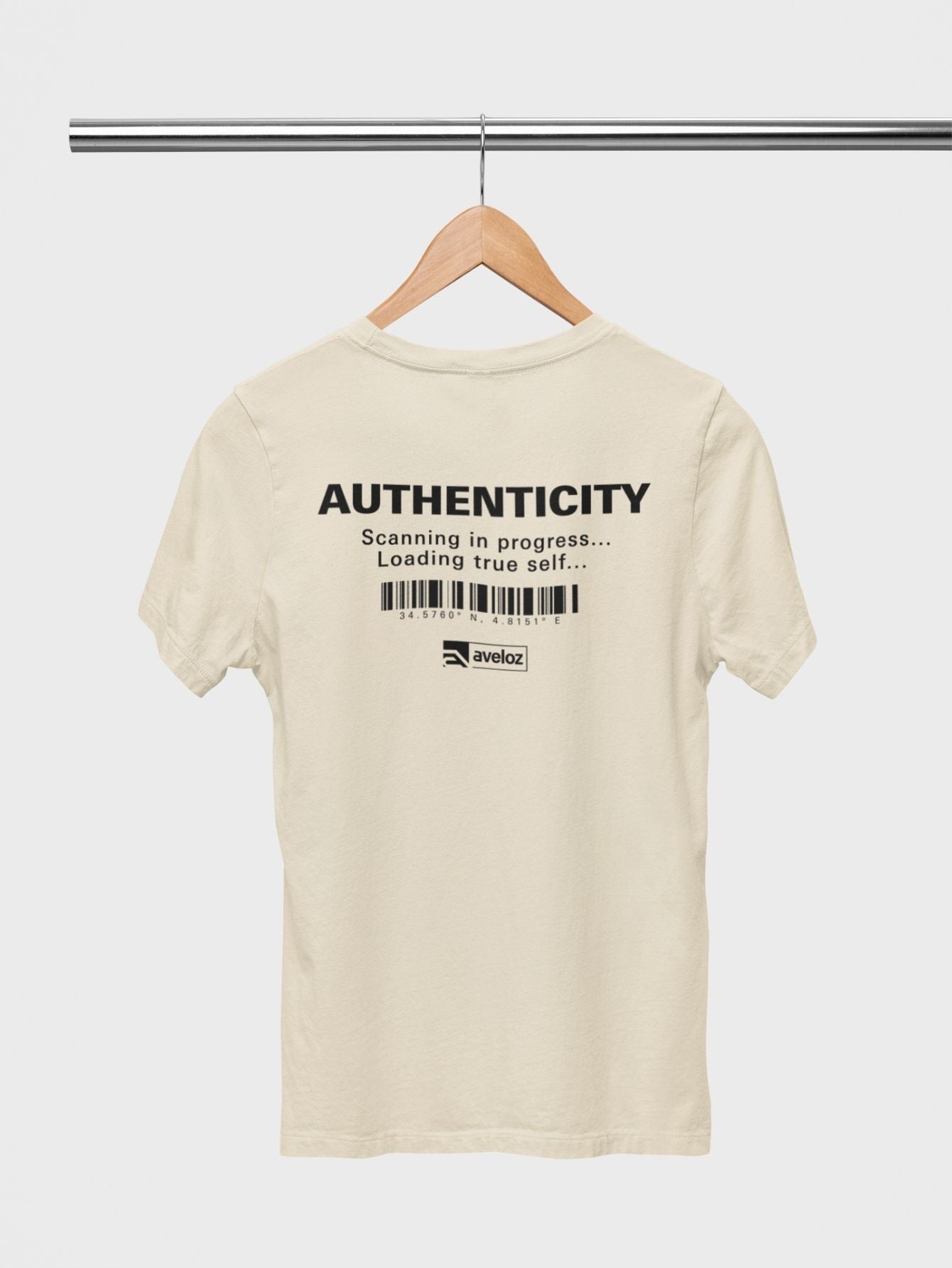 Camiseta Aveloz Masculino Authenticity Confortável 100% Algodão Off white