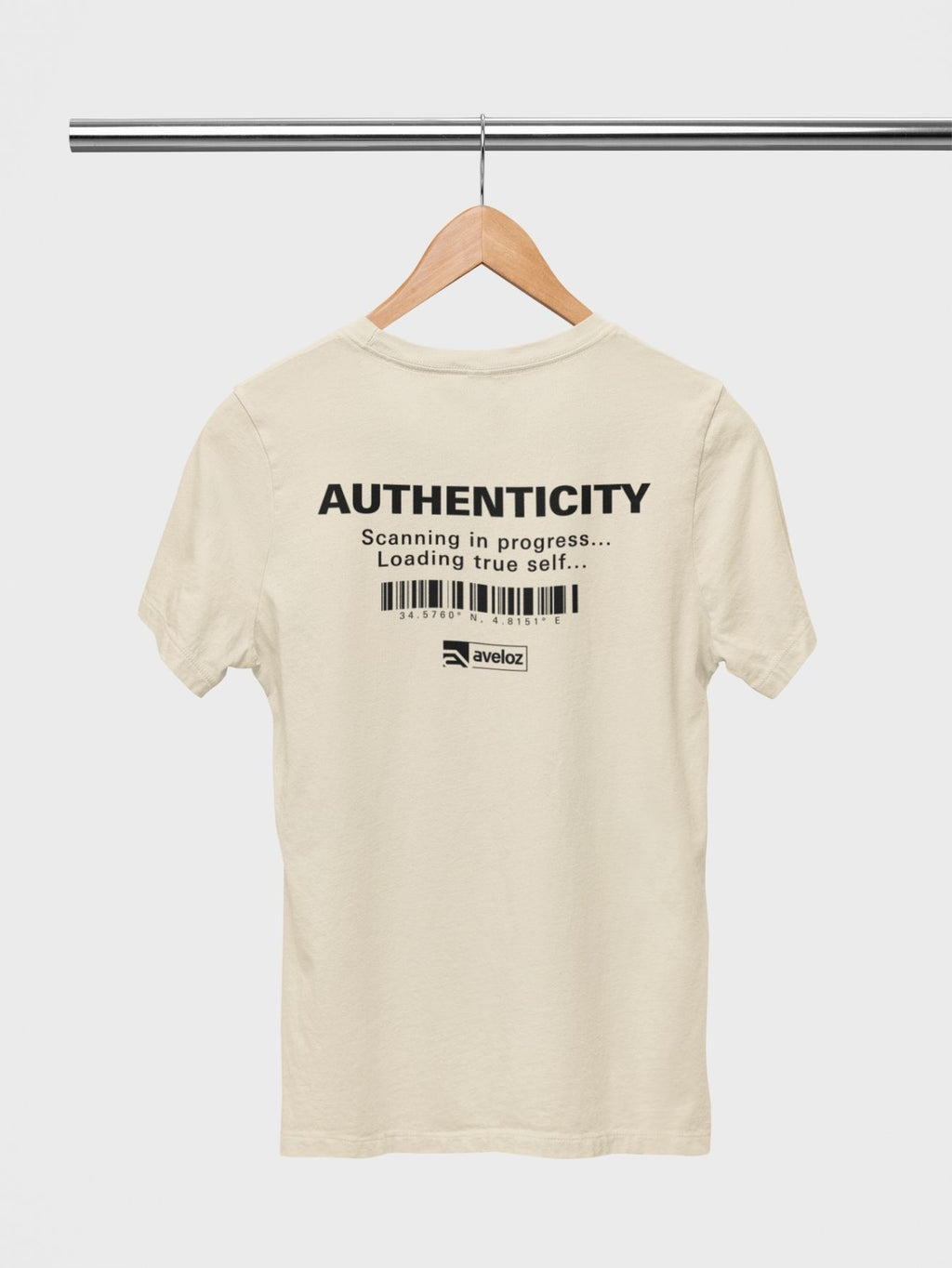 Camiseta Aveloz Feminina Authenticity Confortável 100% Algodão Off white