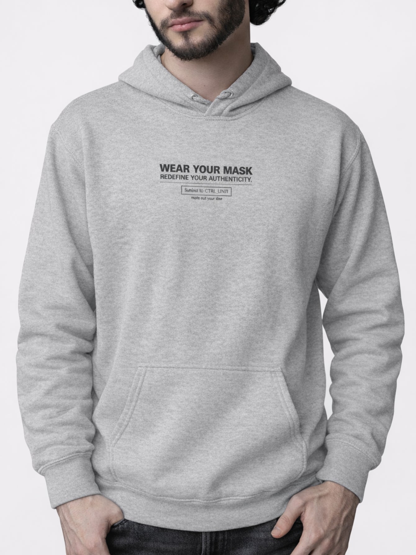 Moletom Canguru Masculino Estampa Authenticity Malha Premium Cinza