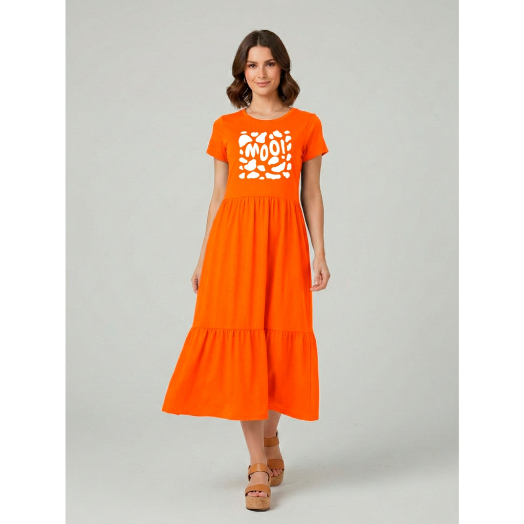 Vestido Midi Três Marias Feminino Aveloz de Algodão Estampa Moo!