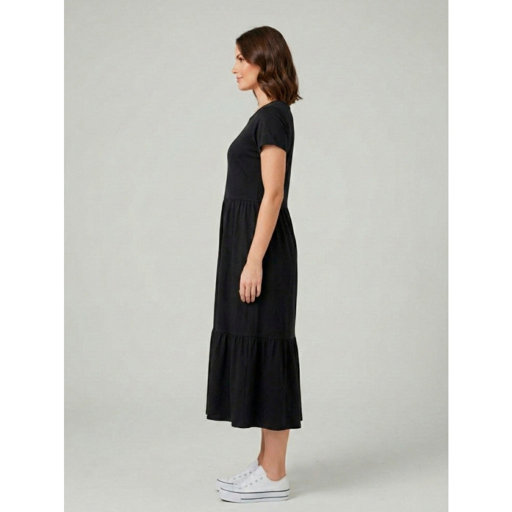 Vestido Midi Três Marias Feminino Aveloz de Algodão Estampa No Rain No Flowers
