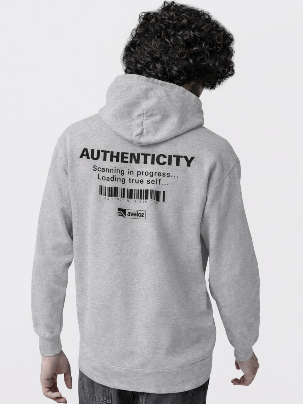 Moletom Canguru Masculino Estampa Authenticity Malha Premium Cinza