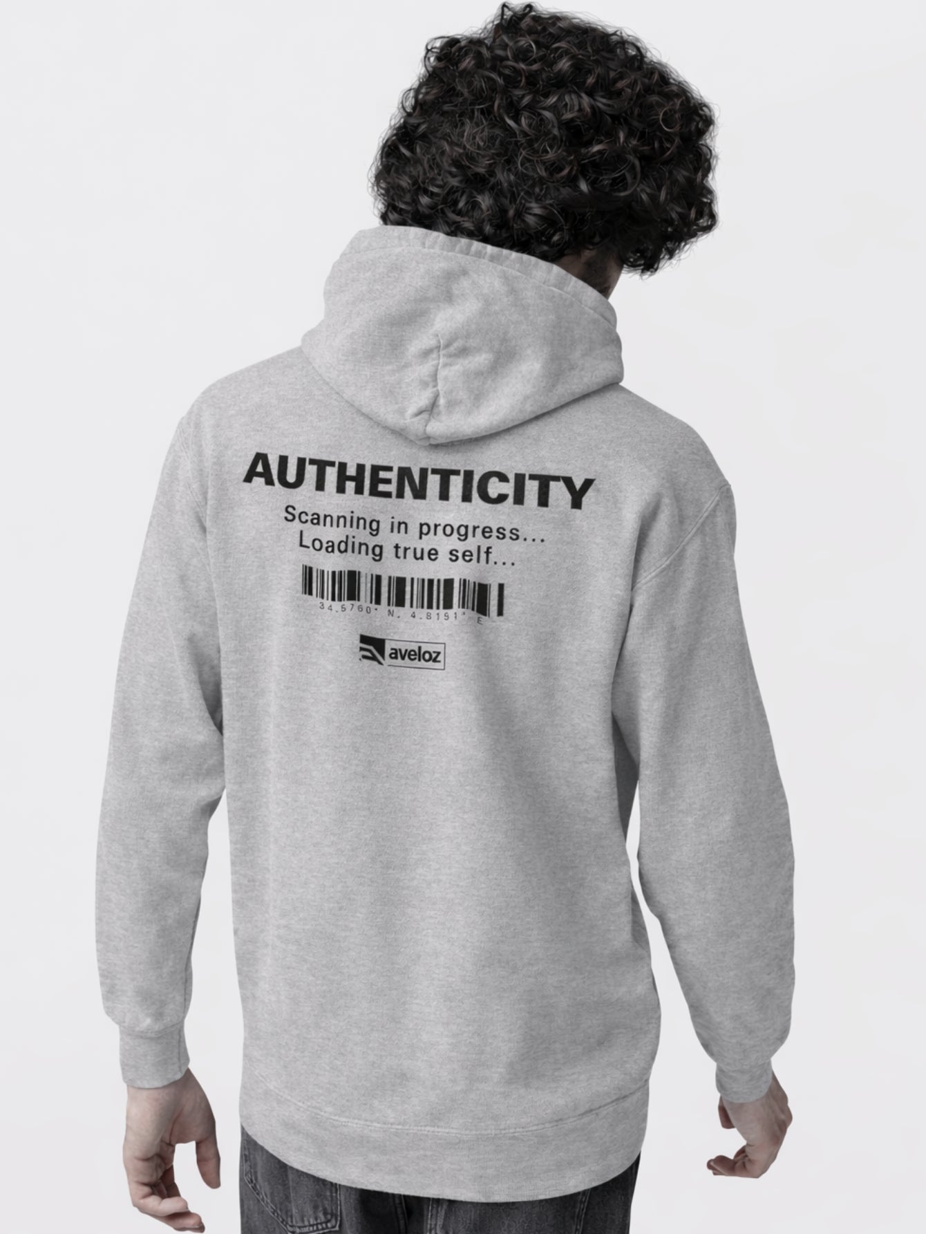 Moletom Canguru Masculino Estampa Authenticity Malha Premium Cinza