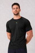 Camiseta Masculina Raglan Dry Proteção Solar UV Estampa Aveloz Corrida Academia Ciclismo Esporte Preto