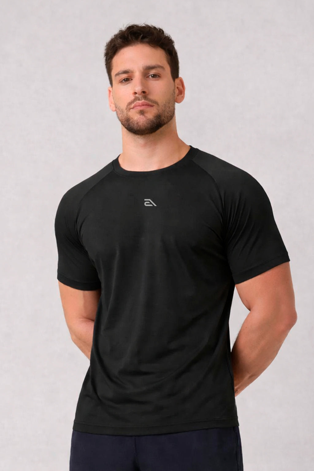 Camiseta Masculina Raglan Dry Proteção Solar UV Estampa Aveloz Corrida Academia Ciclismo Esporte Preto