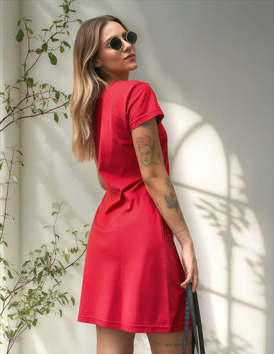 Vestido T-shirt Camisetão Aveloz Vermelho