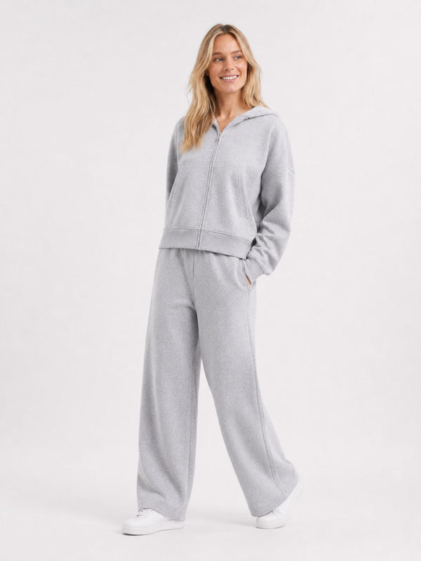 Conjunto Moletom Feminino Flow Aveloz Cinza