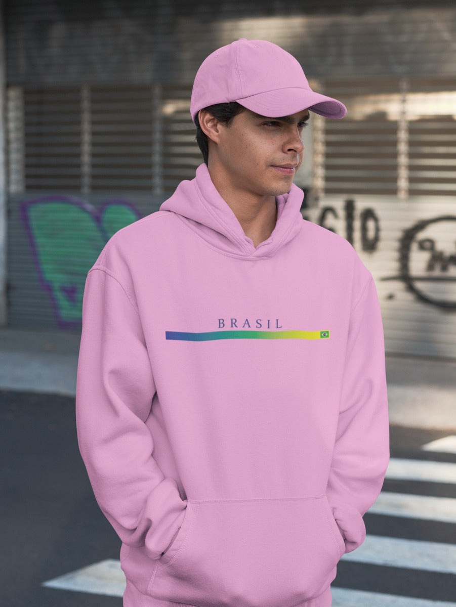 Moletom Canguru Estampado Brasil Faixa Bandeira