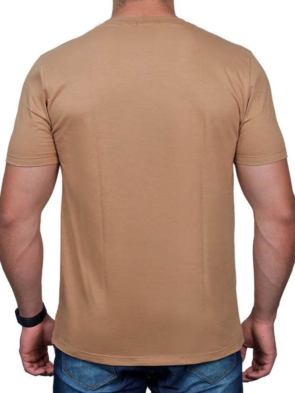 Camiseta Masculina algodão Básica Caramelo