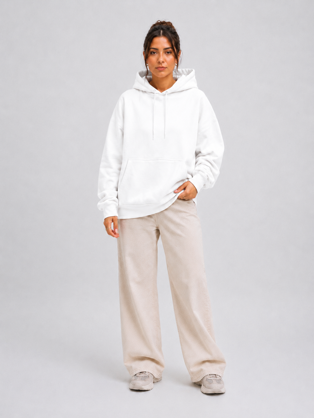 Moletom Feminino Aveloz Canguru Básico Branco