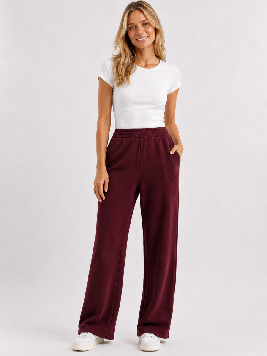 Calça Moletom Feminina Flow Aveloz Bordô
