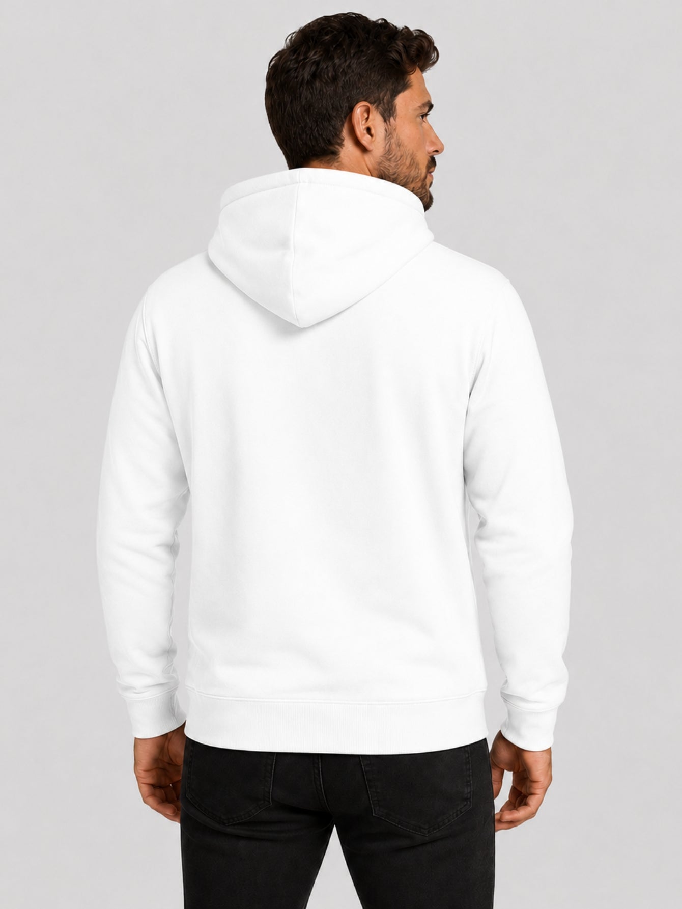 Moletom Masculino Canguru Estampa Brasil Torcedor Branco