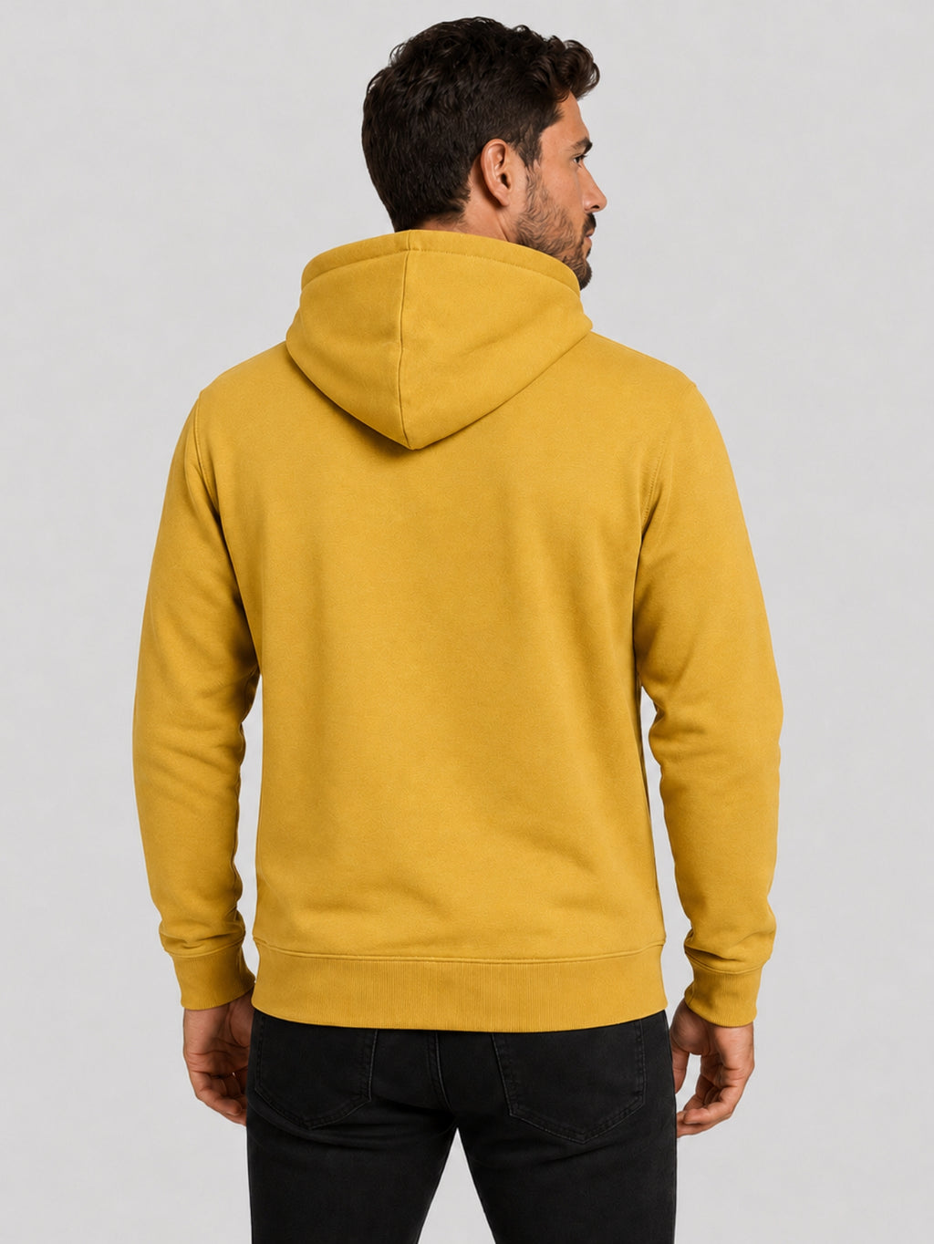 Moletom Masculino Canguru Estampa Brasil Torcedor Amarelo Mostarda