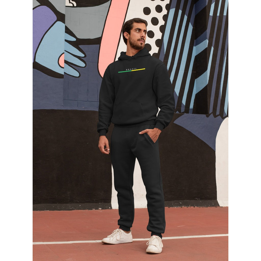 Conjunto Moletom Brasil Faixa Verde E Amarelo Copa Unissex