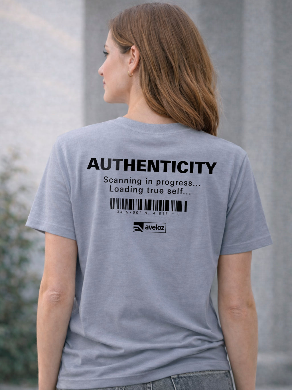 Camiseta Aveloz Feminina Authenticity Confortável 100% Algodão Cinza