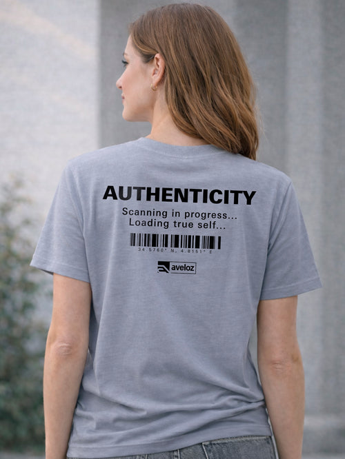 Camiseta Aveloz Feminina Authenticity Confortável 100% Algodão Cinza