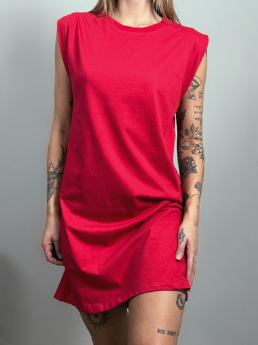 Vestido Aveloz Camisetão Muscle Tee Regata Vermelha