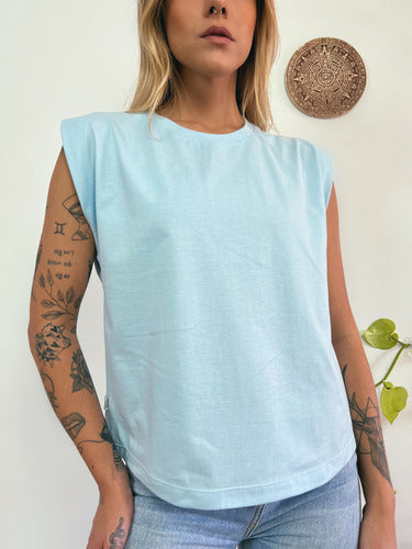 Camiseta Aveloz Feminina Muscle Tee Azul Claro