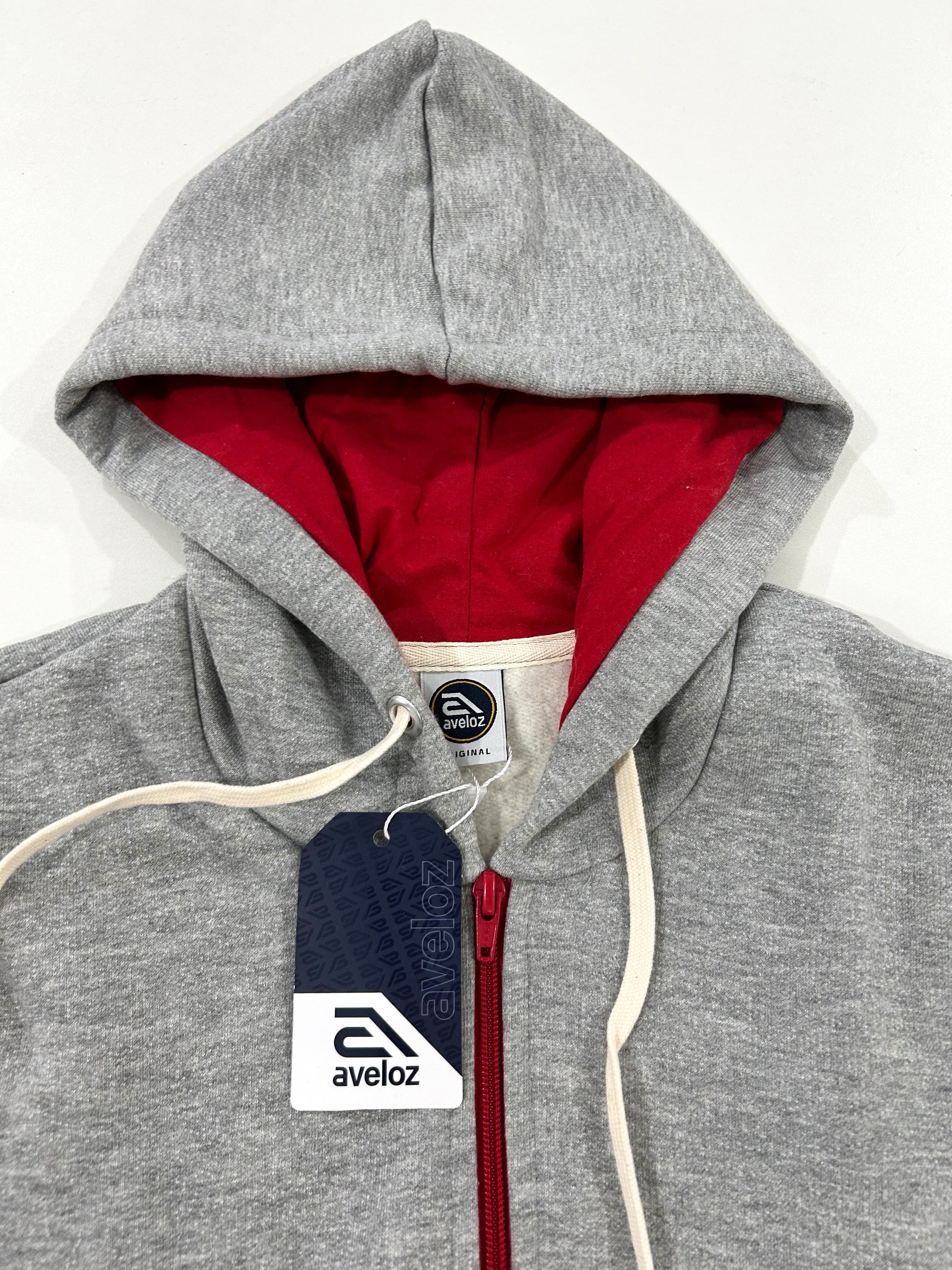 Moletom Aveloz Ziper Duo Color Cinza E Vermelho