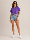Camiseta Aveloz Feminina Cropped Roxo