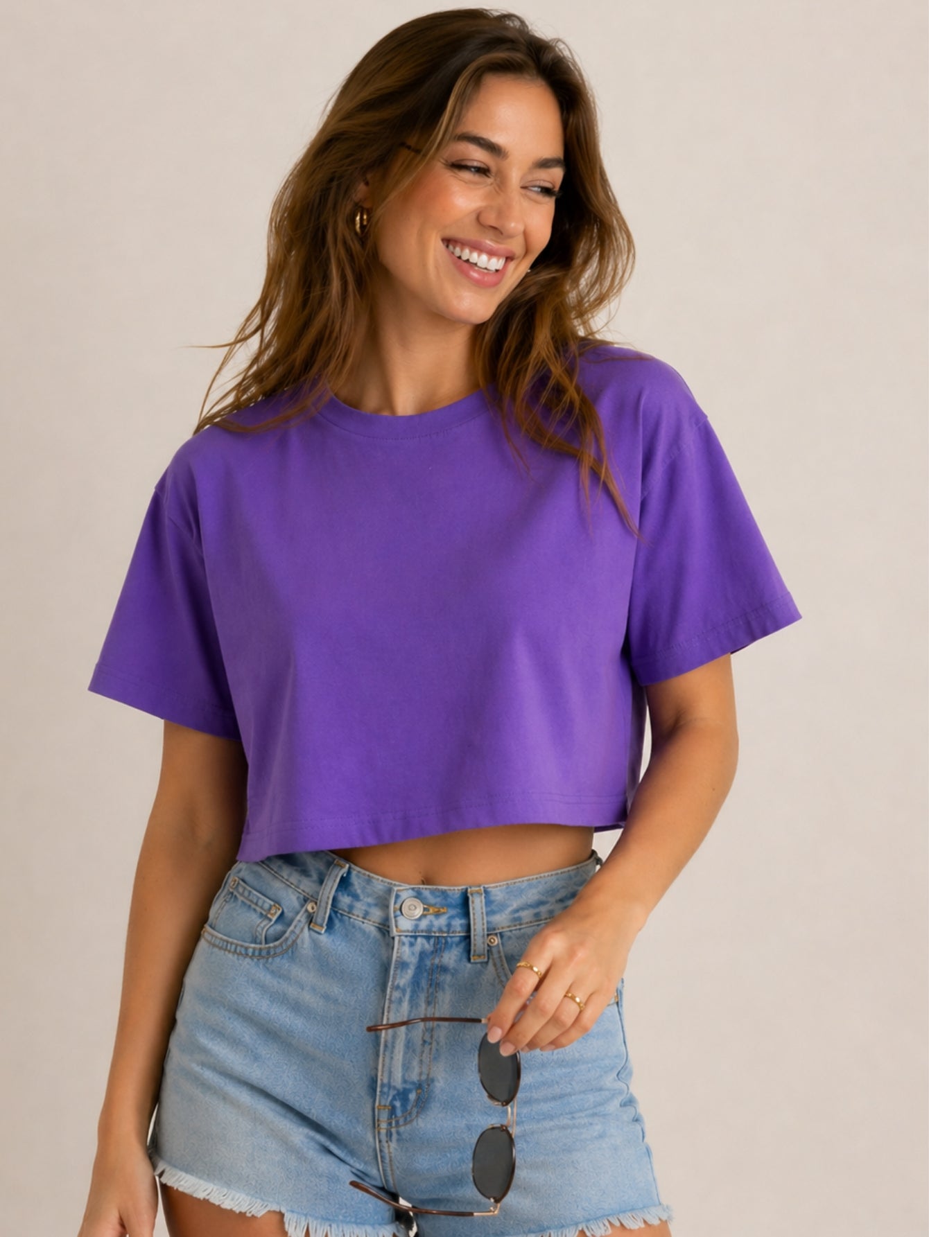 Camiseta Aveloz Feminina Cropped Roxo