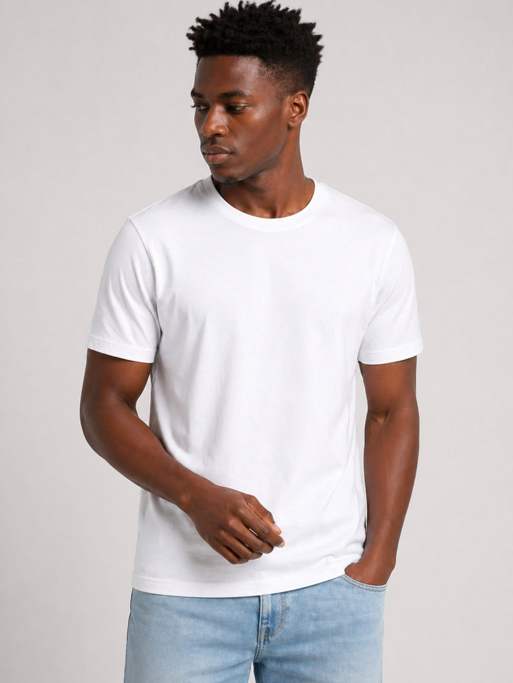 Camiseta Masculina Algodão Básica Branca