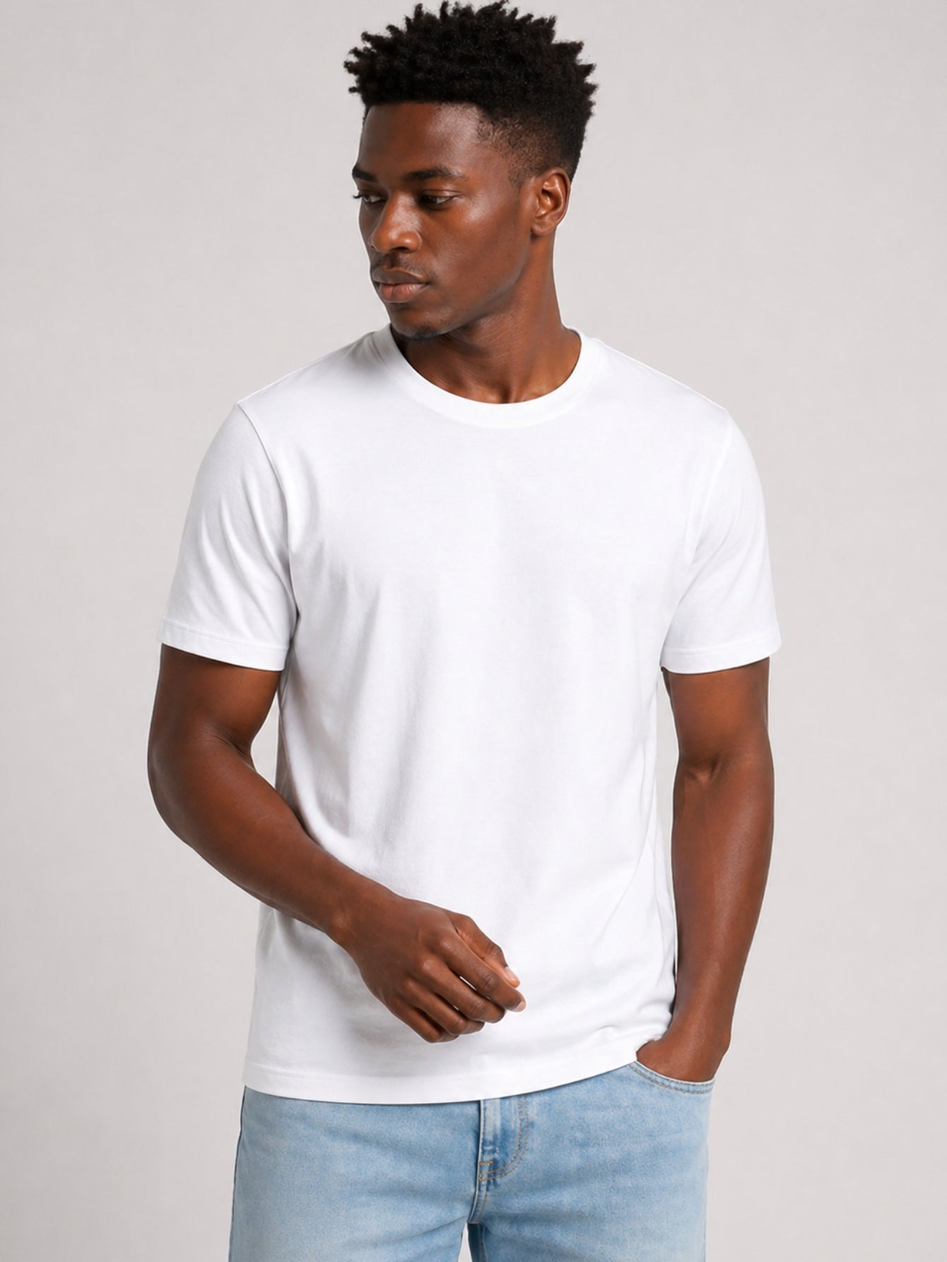 Camiseta Masculina Algodão Básica Branca