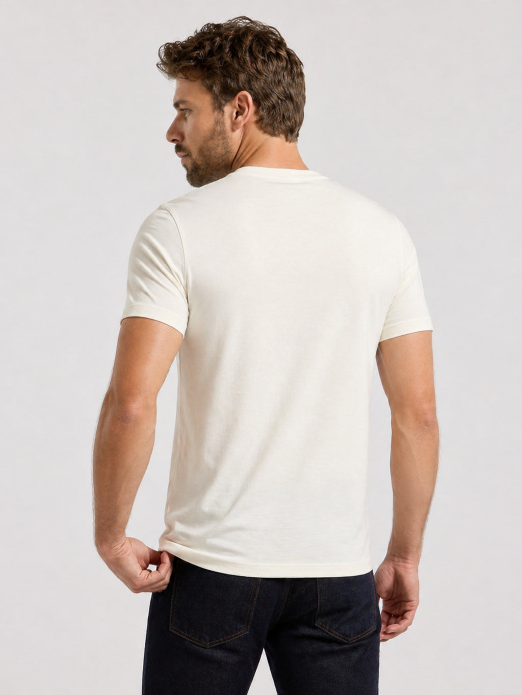 Camiseta Masculina Algodão Básica Off White