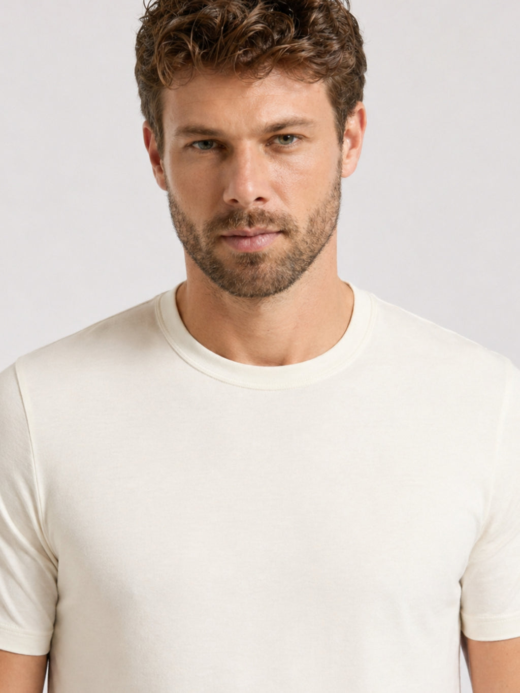 Camiseta Masculina Algodão Básica Off White