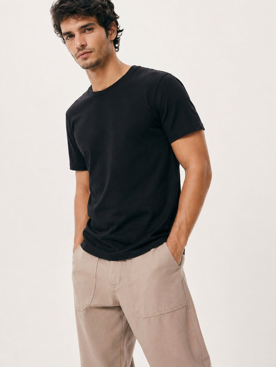 Camiseta Masculina Algodão Básica Preta