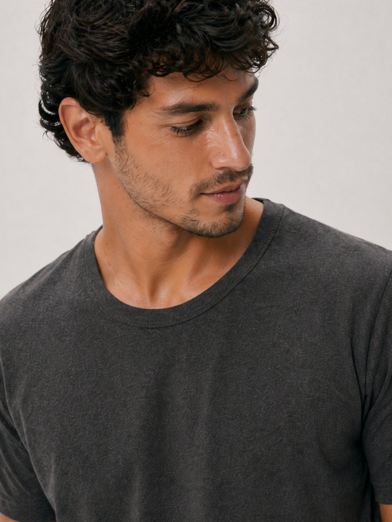 Camiseta Masculina Algodão Básica Cinza Escuro