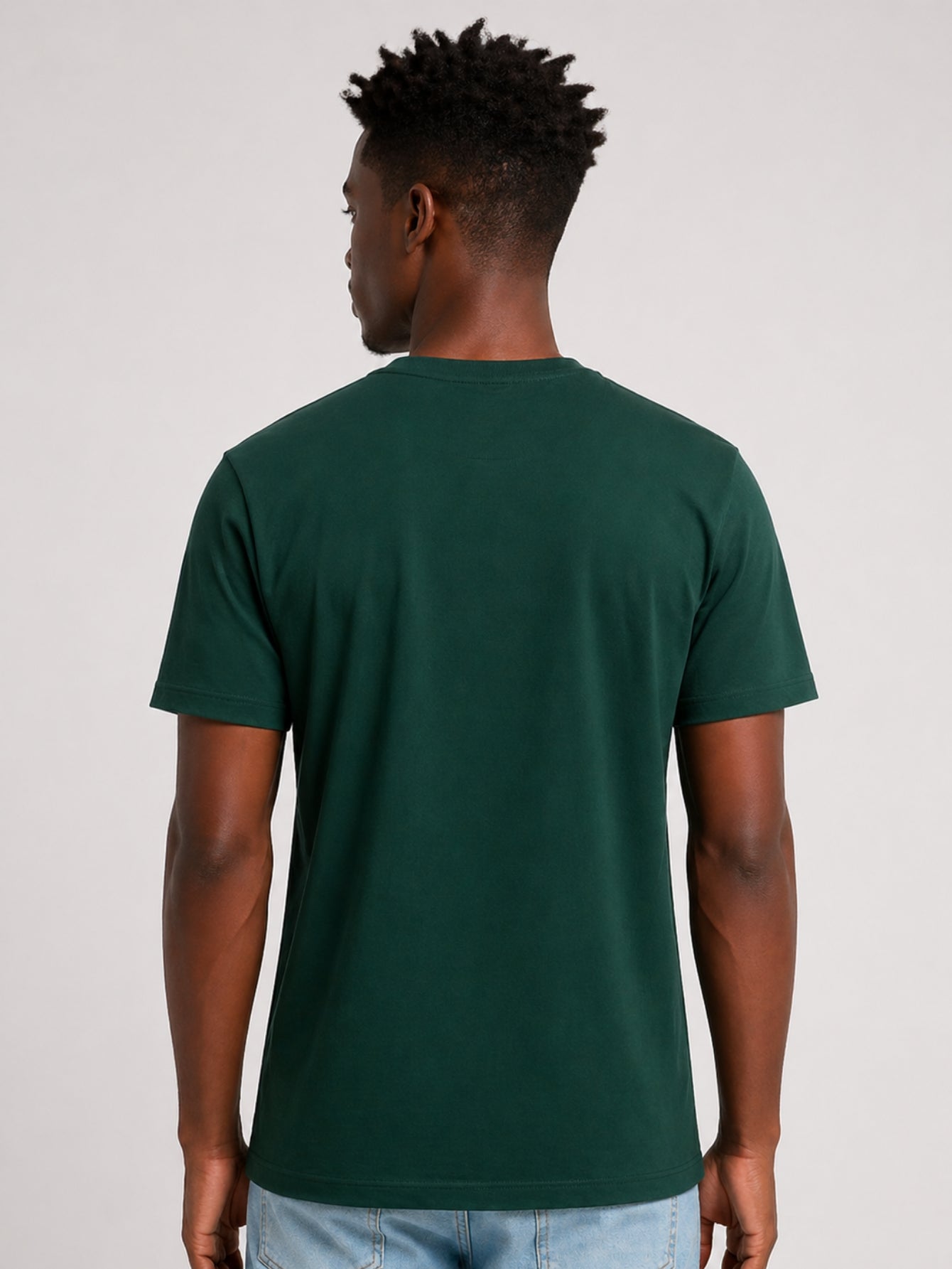 Camiseta Masculina Algodão Básica Verde Escuro