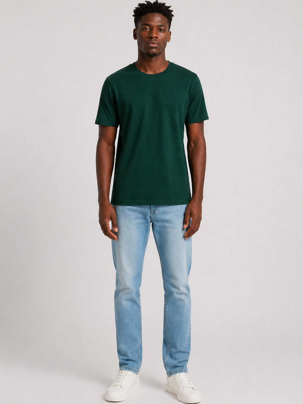 Camiseta Masculina Algodão Básica Verde Escuro