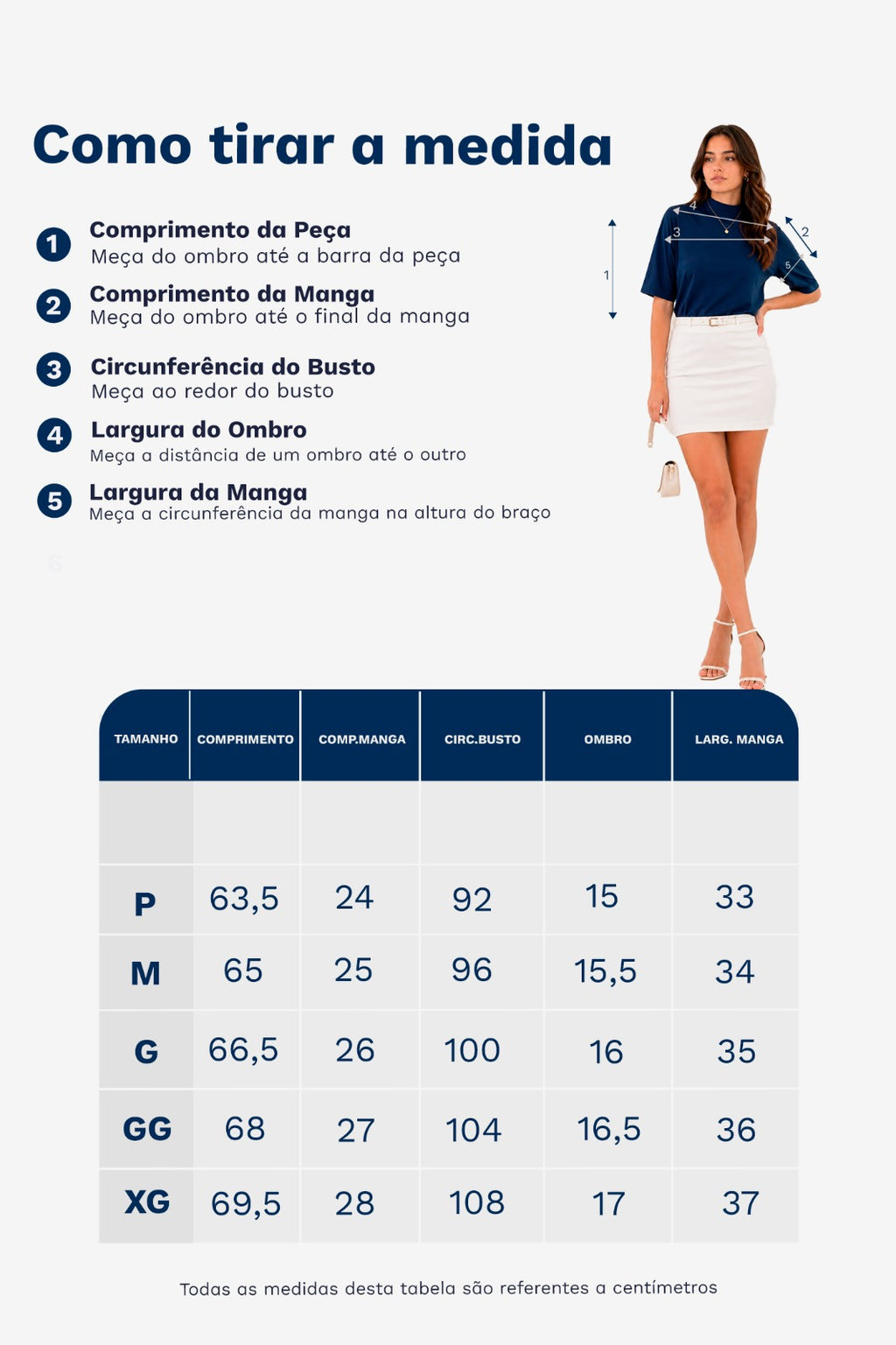 Camiseta Feminina T-shirt Aveloz Gola Alta E Manga 3/4