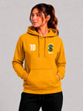 Moletom Feminino Canguru Estampa Brasil Torcedor Amarelo Mostarda