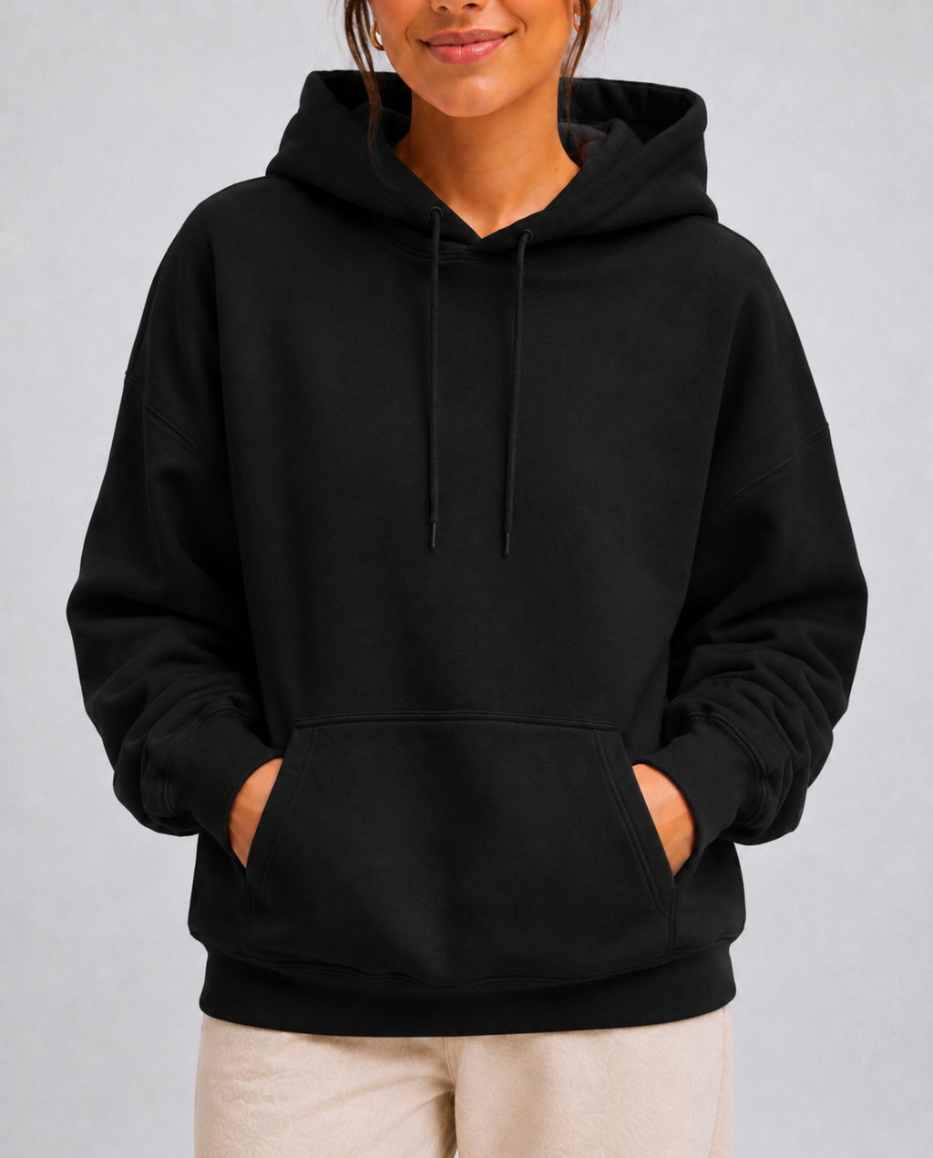 Moletom Feminino Aveloz Canguru Básico Preto