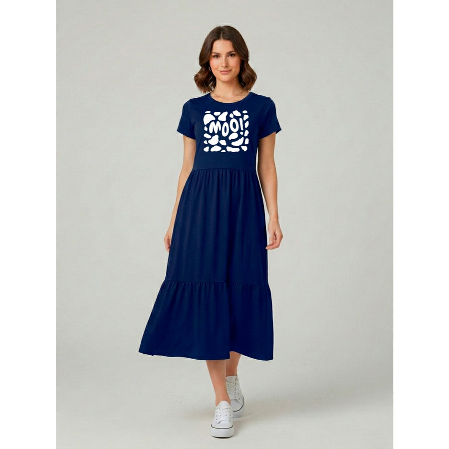 Vestido Midi Três Marias Feminino Aveloz de Algodão Estampa Moo!